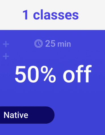 1 classes 25 min trial (Native)