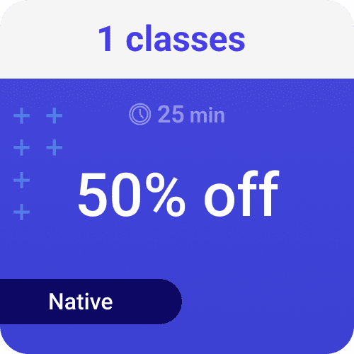 1 classes 25 min trial (Native)