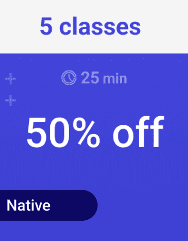 5 classes 25 min trial (Native)