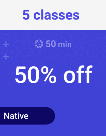 5 classes 50 min trial (Native)