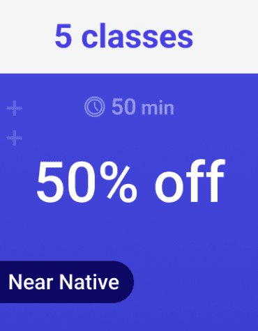5 classes 50 min trial (Near Native)
