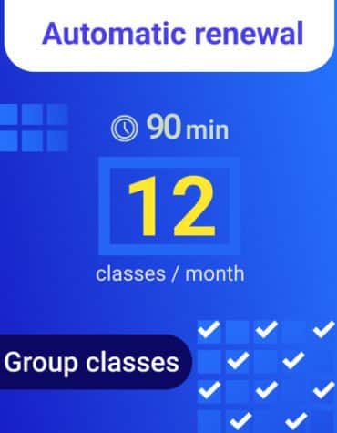 Group classes - 90 minutes - 12 classes