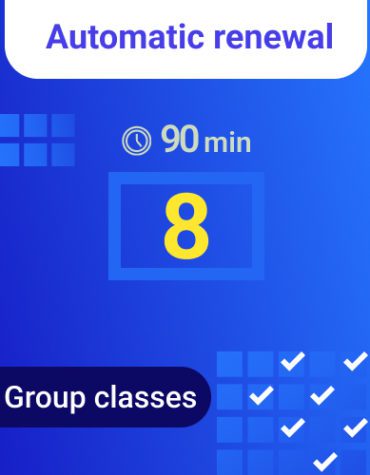 Group classes - 90 minutes - 8 classes